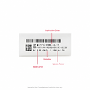 Biomedics 55 Evolution 6 Pack - illustrative package label guide in English. Power and expiration details are examples, not the supplied prescription or stock expiration.