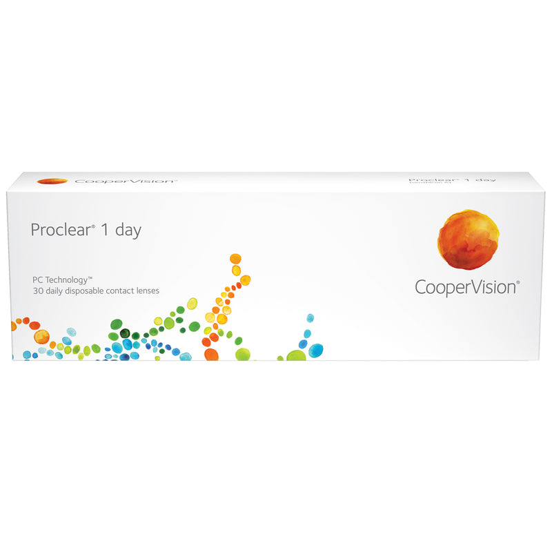 Proclear 1 Day 30 Pack contact lens box
