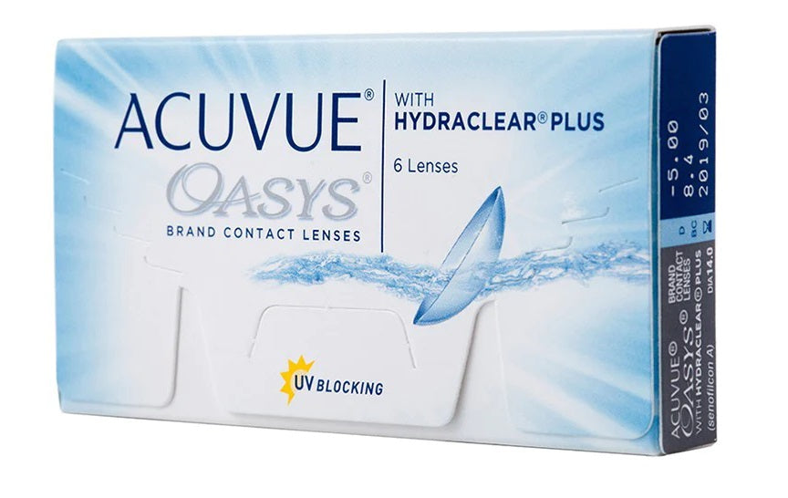 Acuvue Oasys with Hydraclear Plus 6 Pack contact lens box