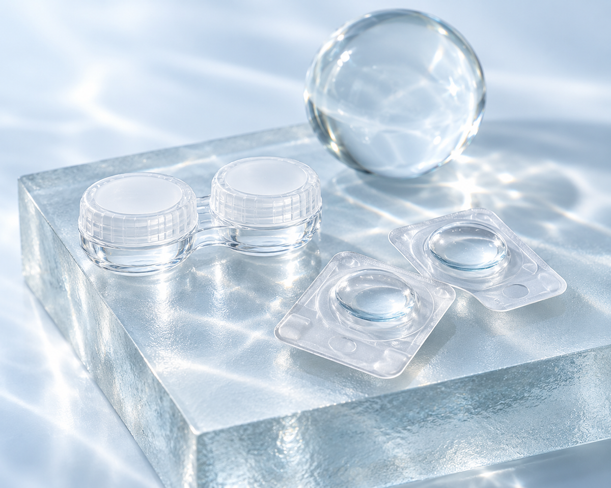 Editorial contact lens accessories — clear contacts