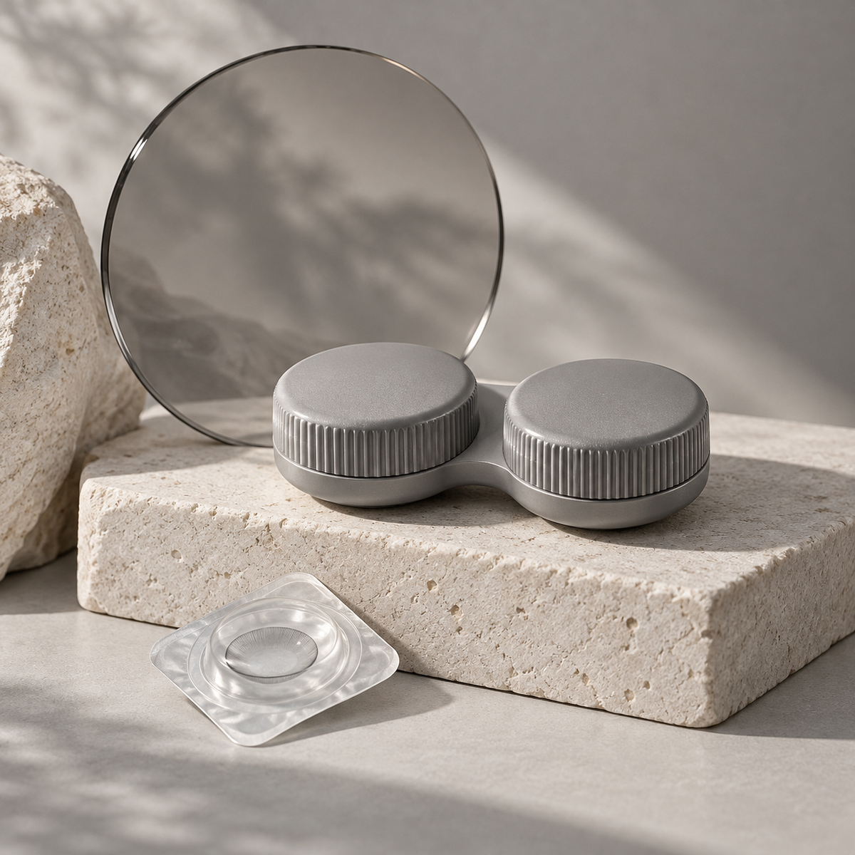 Editorial contact lens accessories — gray