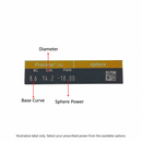 Proclear 6 Pack - illustrative package label guide in English. Power and expiration details are examples, not the supplied prescription or stock expiration.